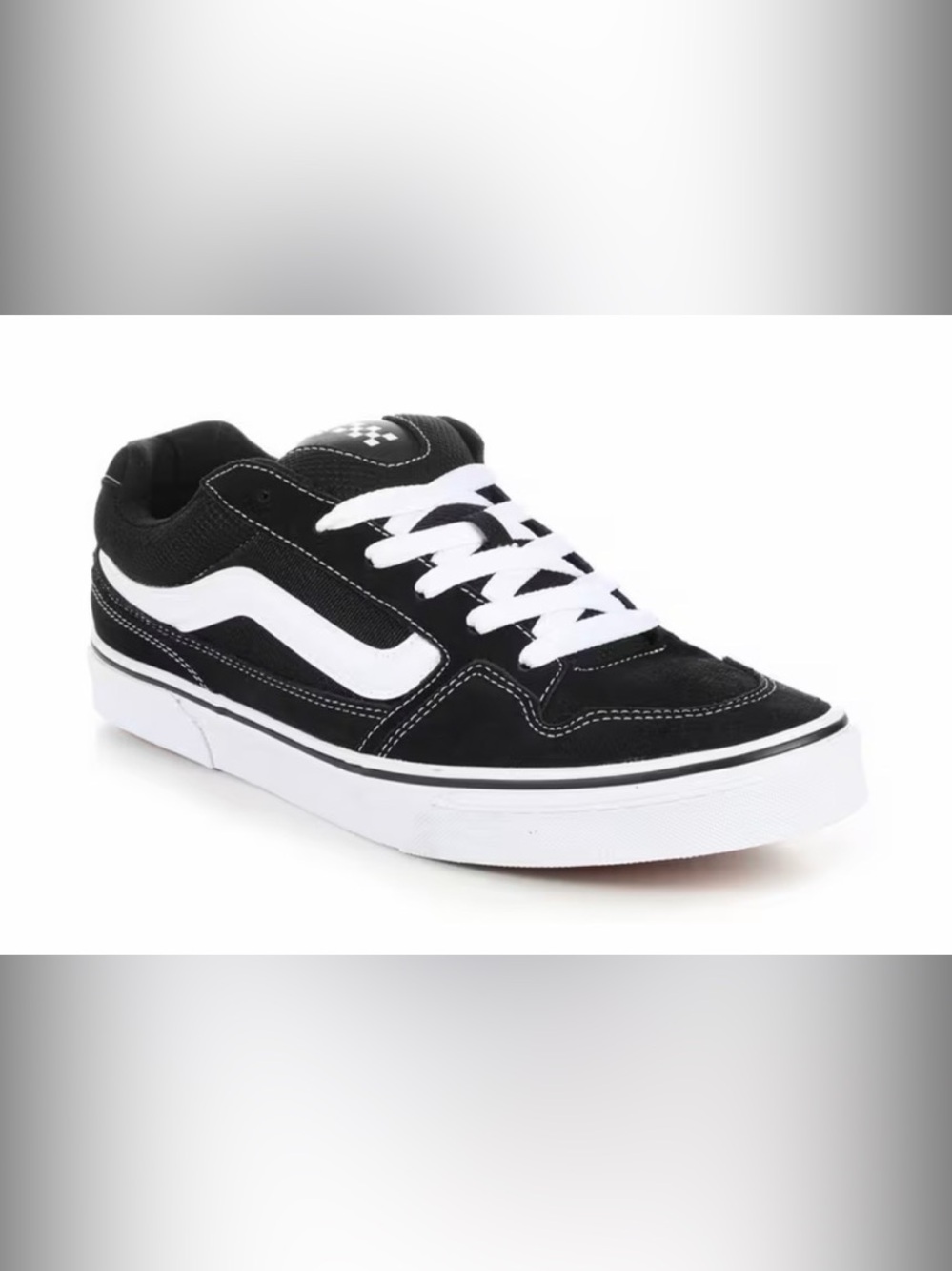 Nib nwt Vans Caldrone Black & White Suede/Mesh Sneakers